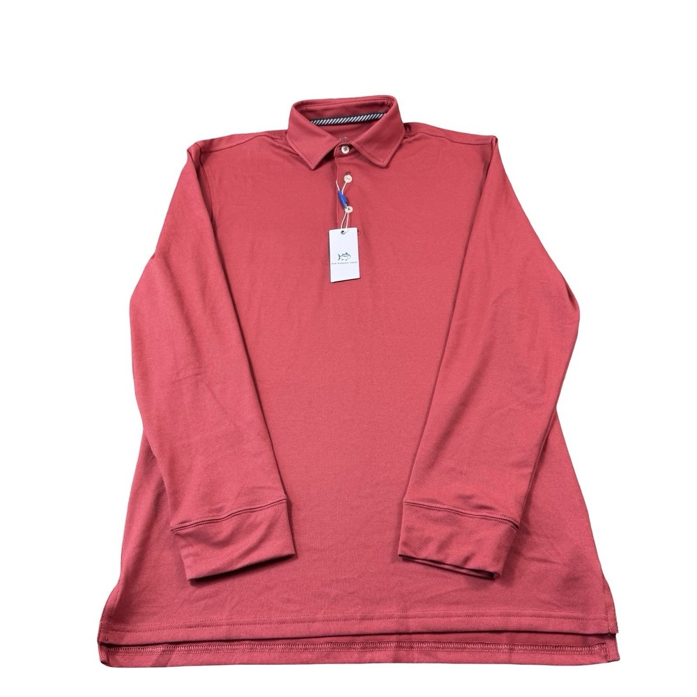Southern Tide Mens Belfair LS Performance Polo Mineral Red 11104 Size S - Picture 2 of 6